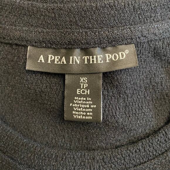 A Pea In The Pod Tie-Front Textured‎ Maternity Top Womens Size XS Black - Picture 2 of 6